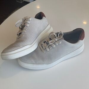 Cole Haan GrandPrø Rally Laser Cut Sneaker in optic white leather